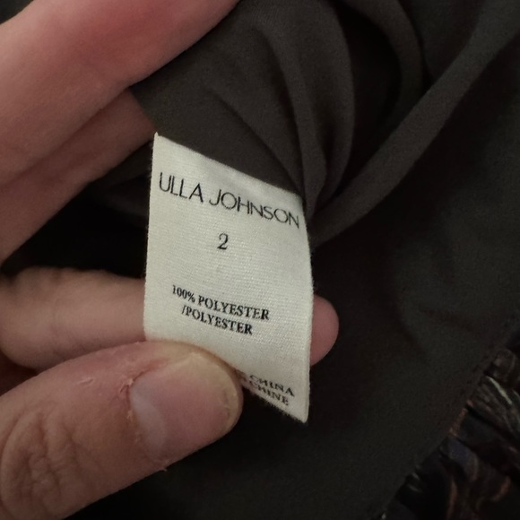 Ulla Johnson- Black Multicolored Obsidian Gwen Puff Sleeve Mini Cocktail Dress - Picture 4 of 6